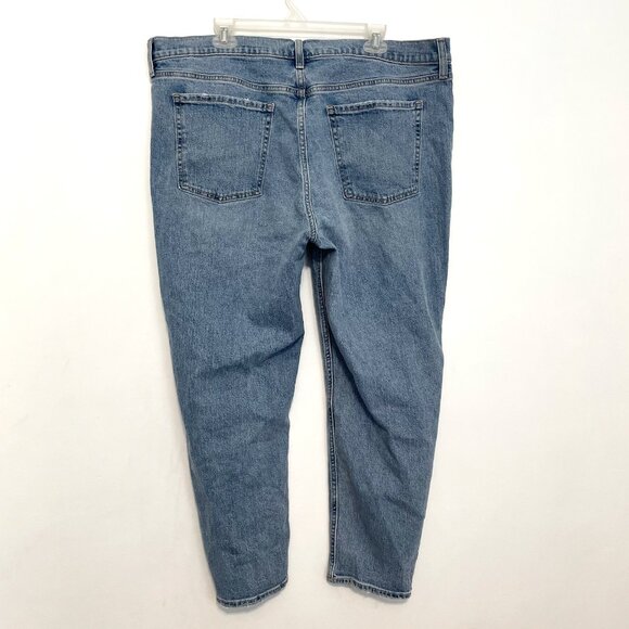 OLD NAVY Mid Rise Boyfriend Loose Jeans Light Wash Distressed Ripped Jeans 18 R - Picture 13 of 16